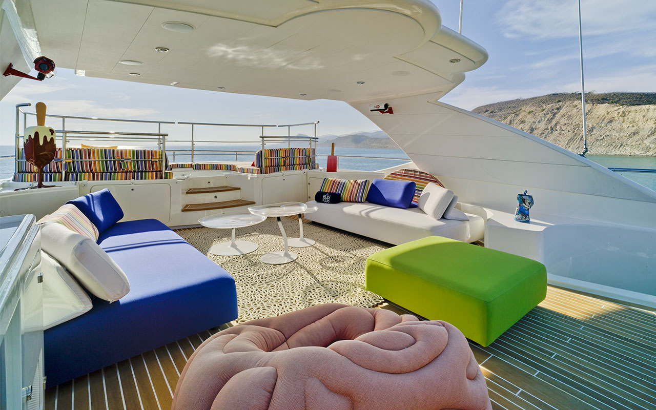 Yacht Charter Ibiza CRN 130 upper deck Flybridge