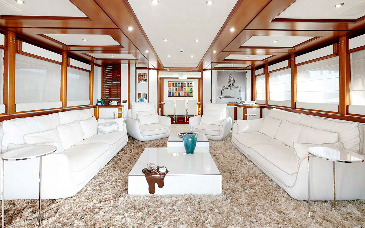 Yacht Charter Ibiza CRN 130 main deck salon