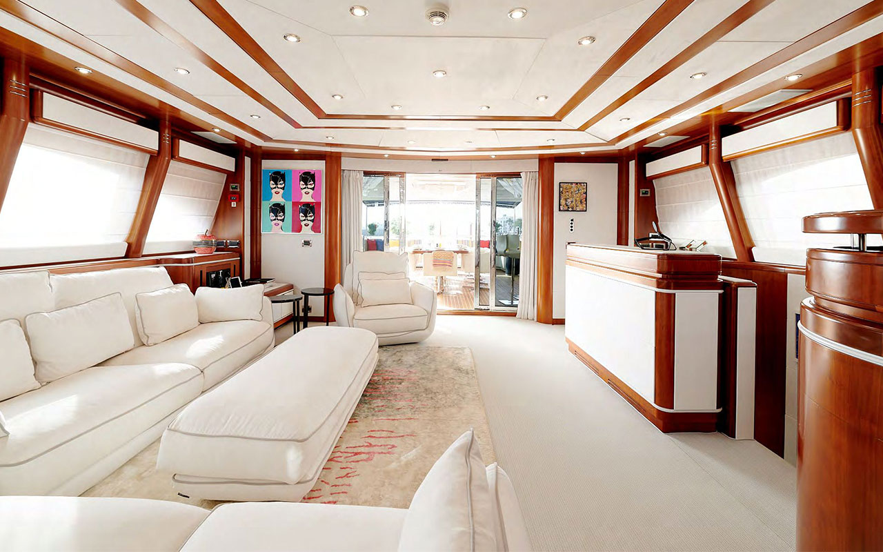 Yacht Charter Ibiza CRN 130 upper deck salon