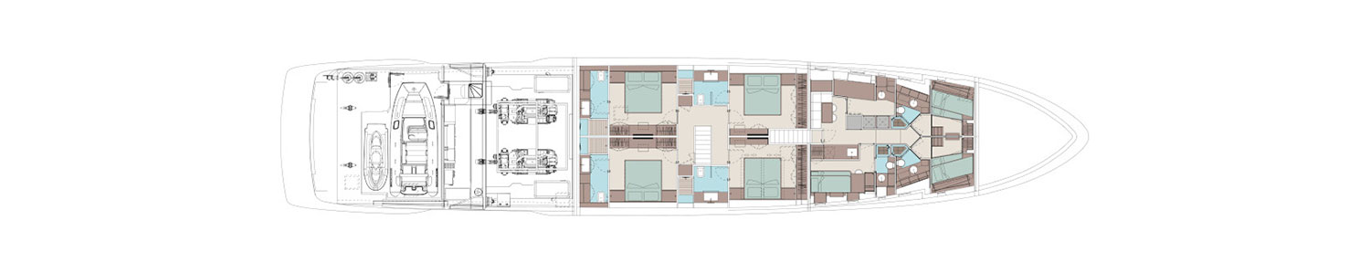 Yacht Brands Riva 130 Bellissima layout lower deck