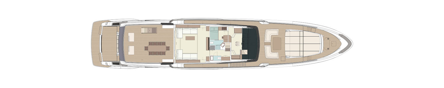 Yacht Brands Riva 130 Bellissima layout upper deck