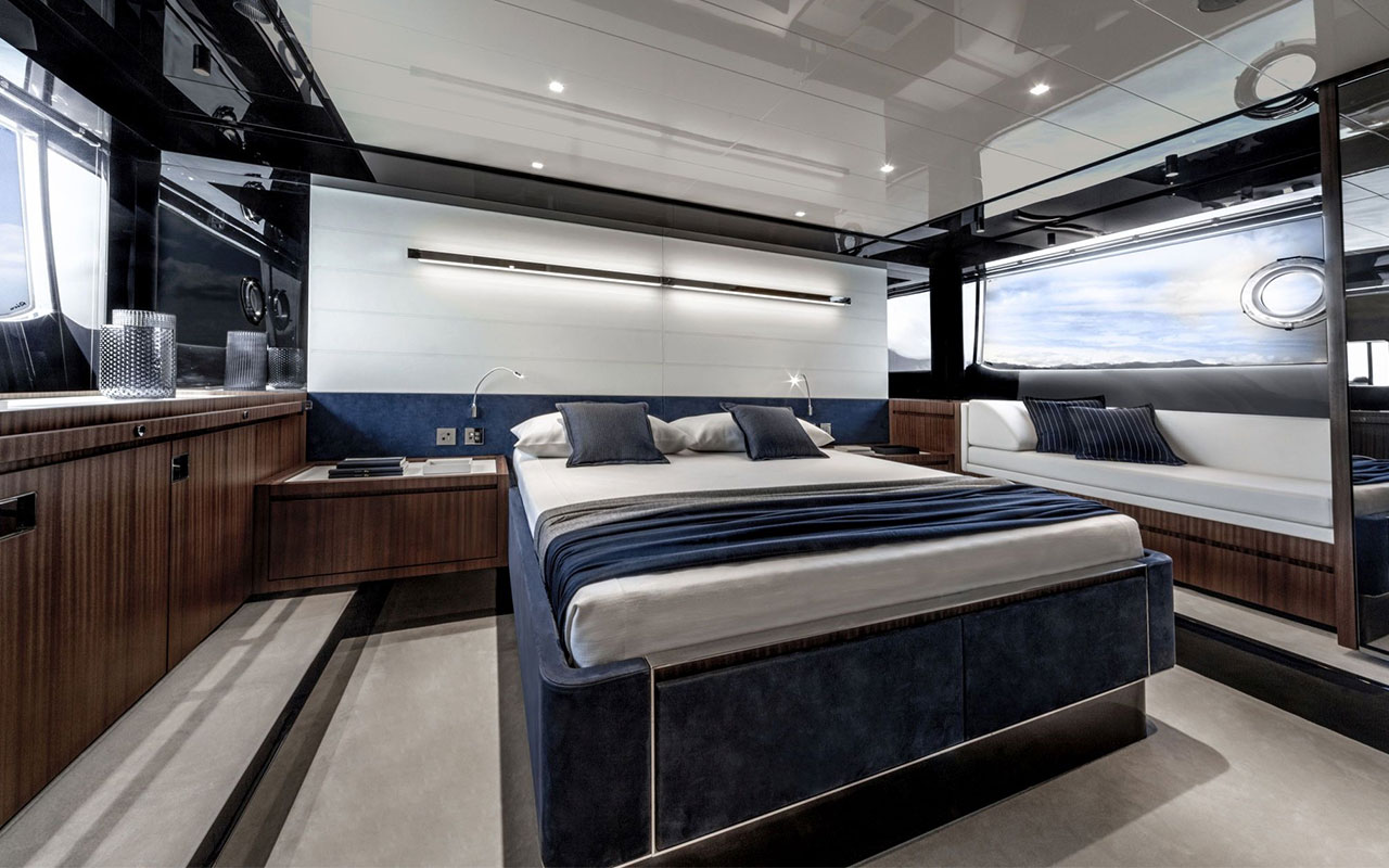 Yacht Brands Riva 66 Ribelle lower deck master cabin