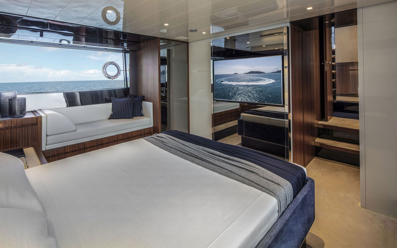 Yacht Brands Riva 66 Ribelle lower deck master cabin