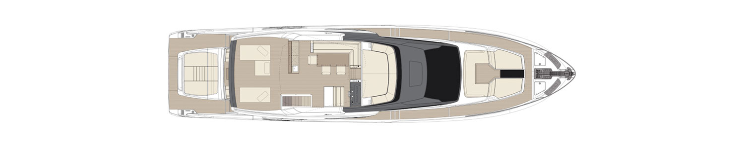 Yacht Brands Riva 82 Diva layout sun deck
