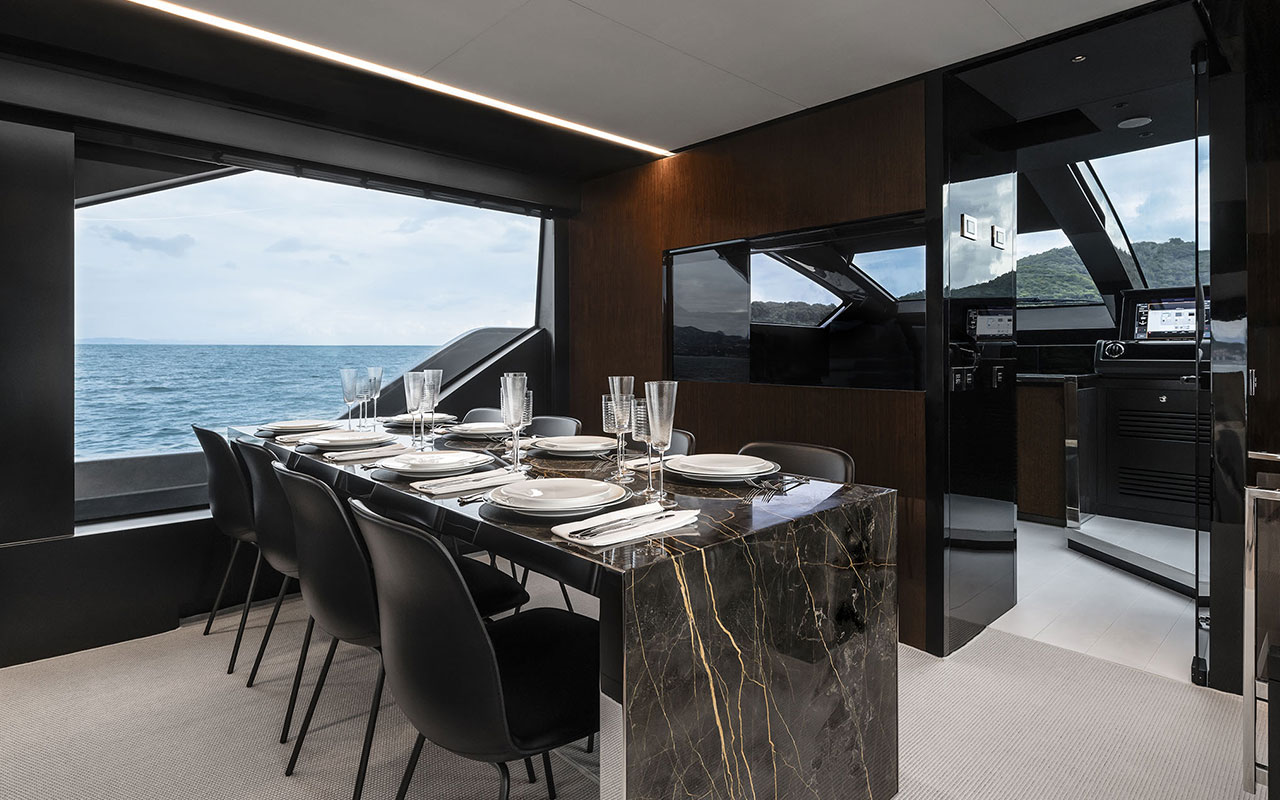 Yacht Brands Riva 82 Diva main deck dining