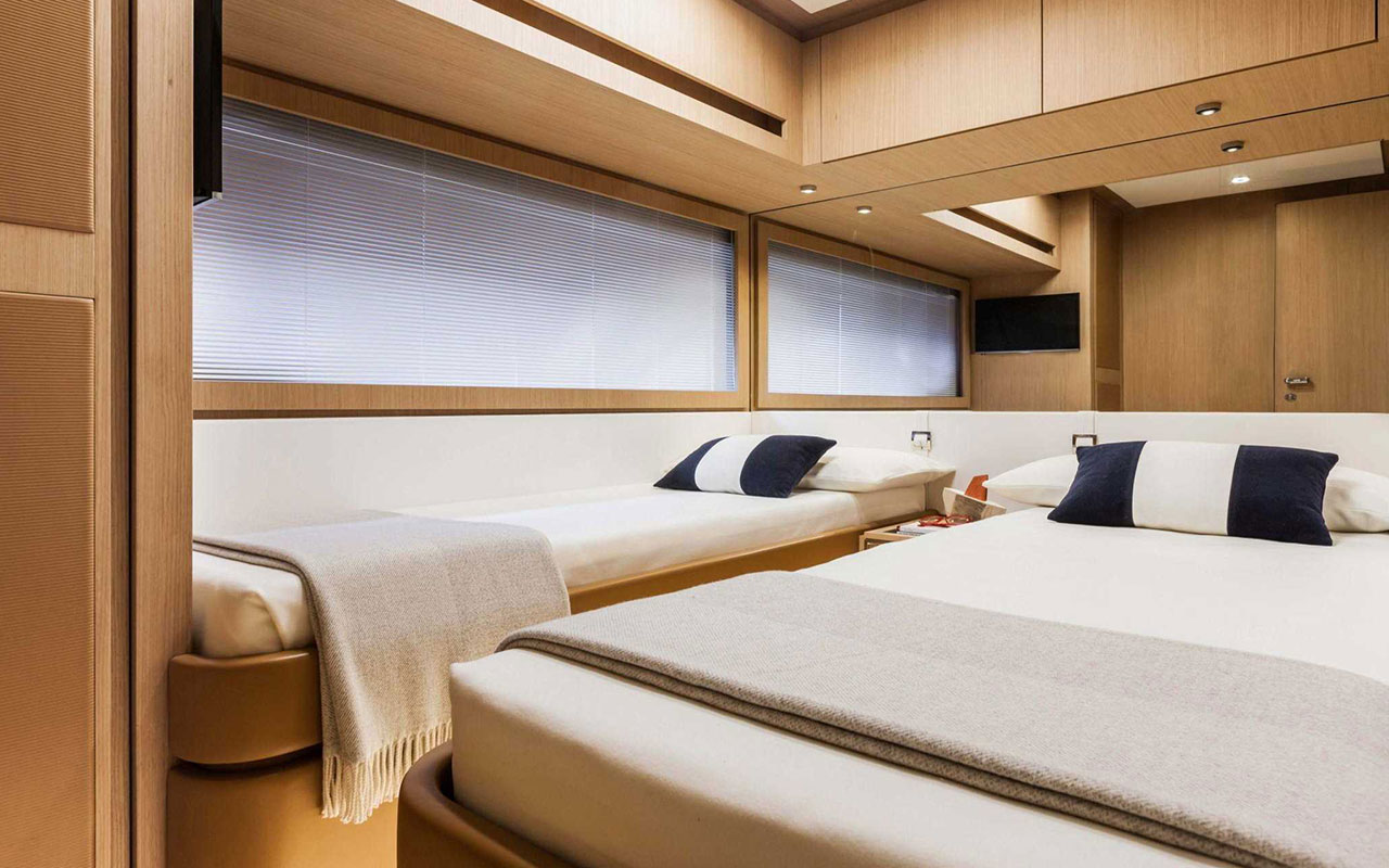 Yacht Brands Riva 88 Florida lower deck twin cabin