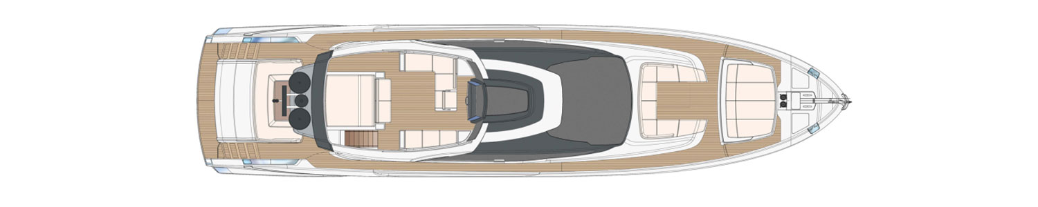 Yacht Brands Riva 88 Folgore layout flydeck