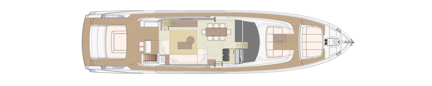 Yacht Brands Riva 88 Folgore layout main deck option 1