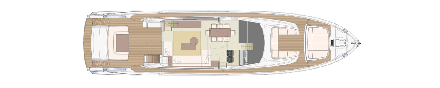 Yacht Brands Riva 88 Folgore layout main deck option 2