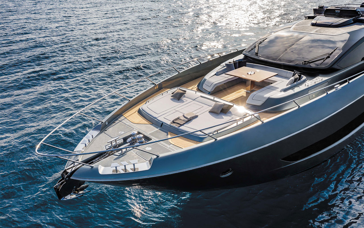 Yacht Brands Riva 88 Folgore main deck bow lounge