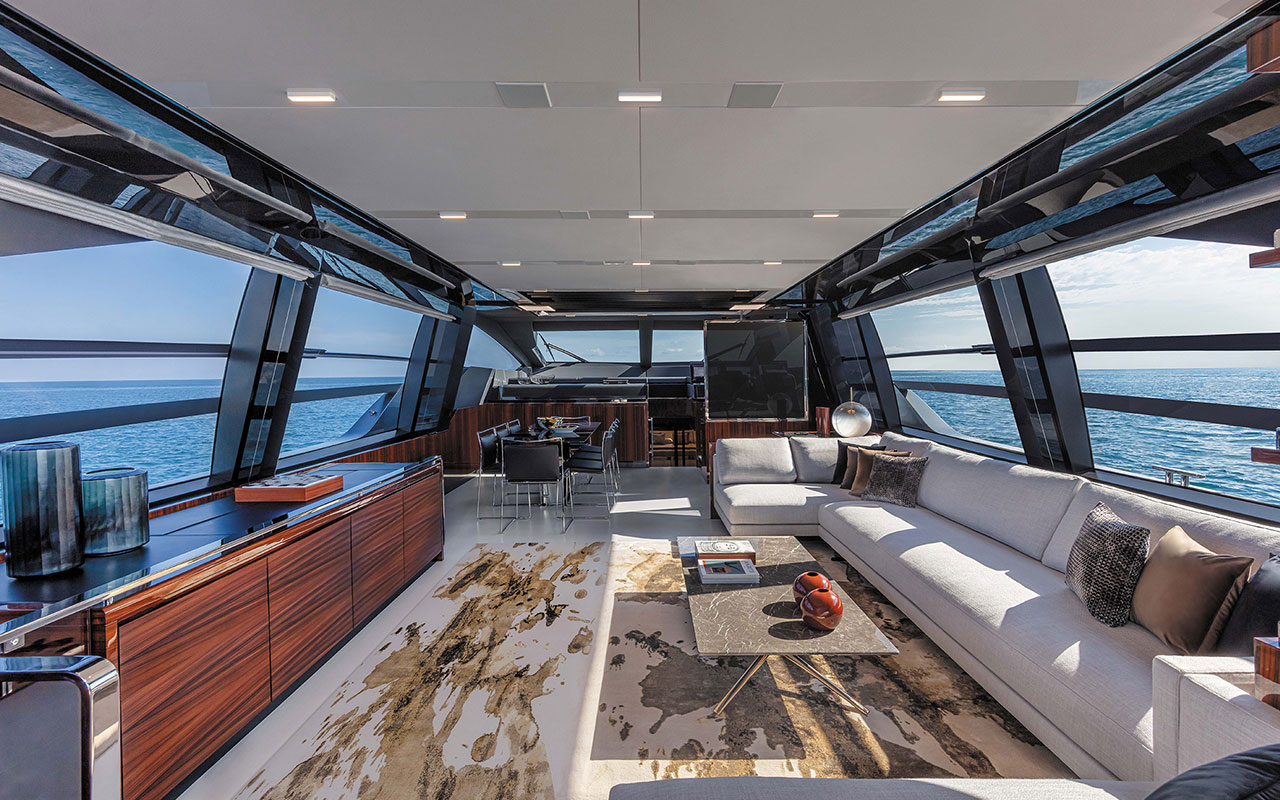 Yacht Brands Riva 88 Folgore main deck lounge