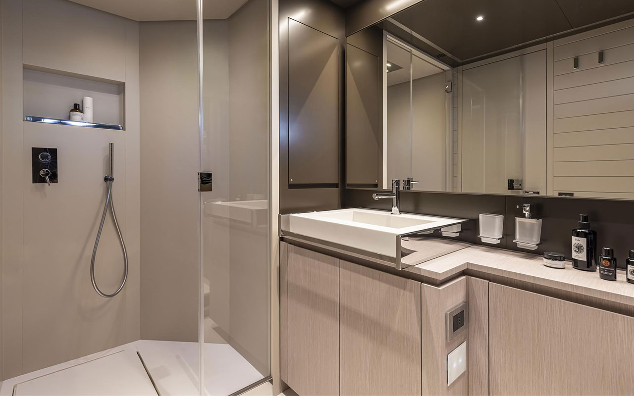 Yacht Brands Riva 90 Argo lower deck bathroom