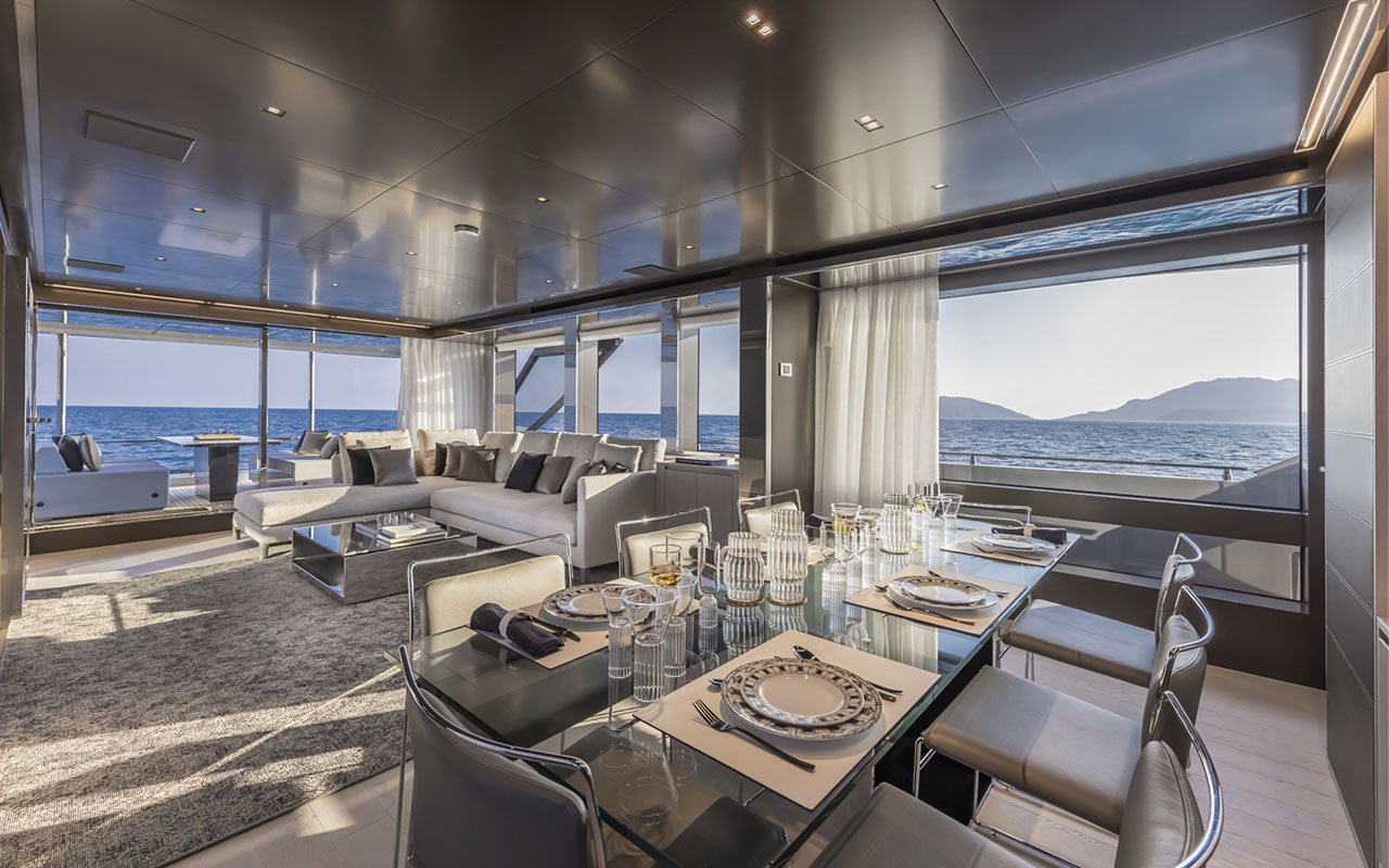 Yacht Brands Riva 90 Argo main deck dining