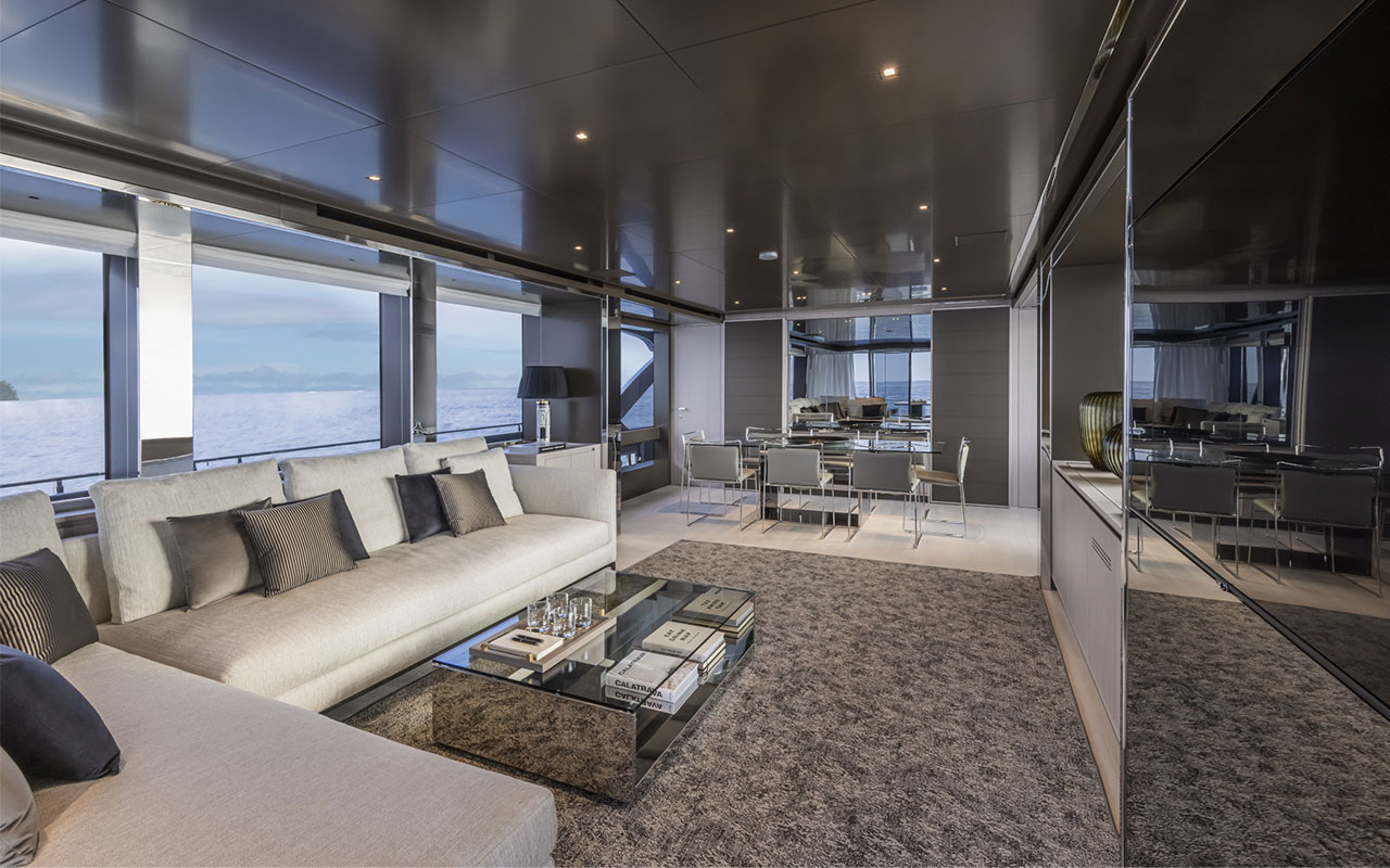 Yacht Brands Riva 90 Argo main deck lounge