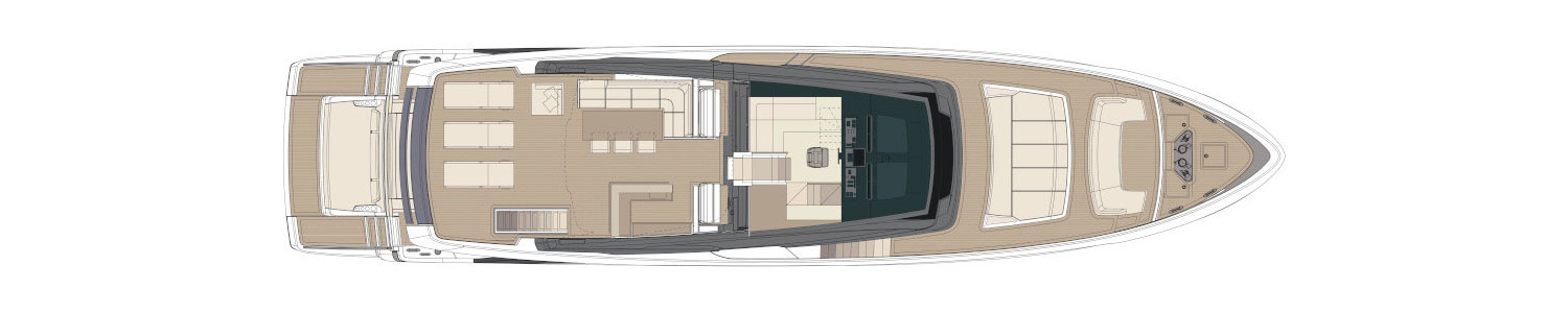 Yacht Brands Riva 102 Corsaro Super layout upper deck