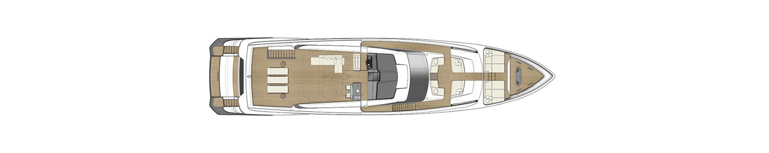 Yacht Brands Custom Line 106 layout sun deck