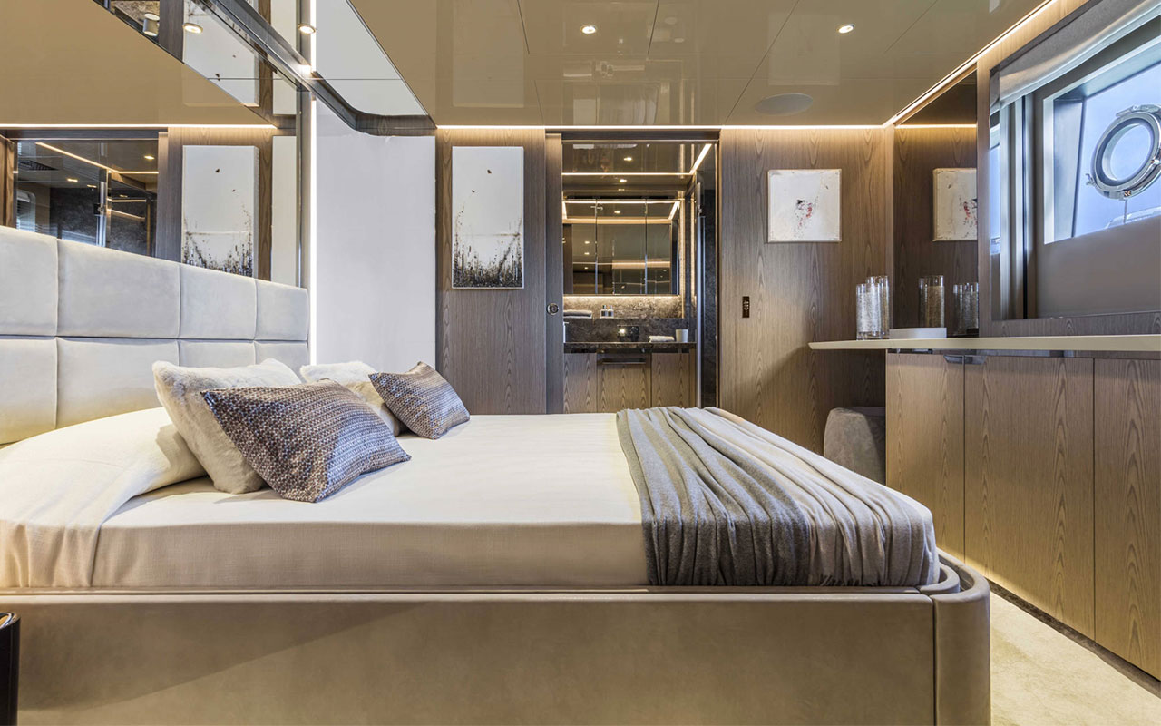 Yacht Brands Custom Line 106 lower deck VIP cabin