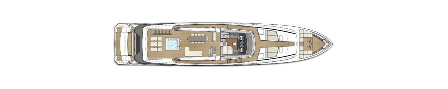 Yacht Brands Custom Line 120 layout sun deck