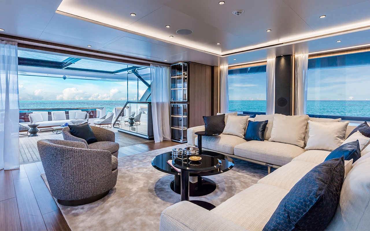 Yacht Brands Custom Line 120 main deck salon