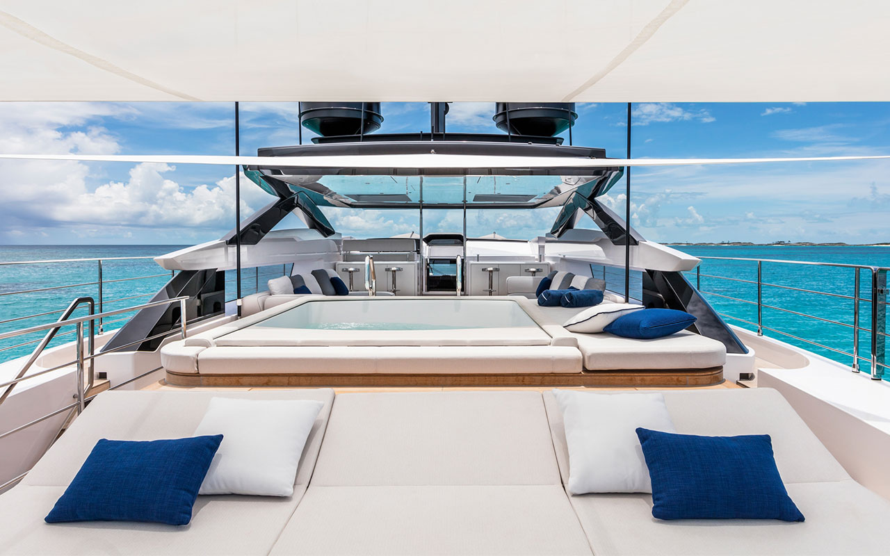 Yacht Brands Custom Line 120 sun deck jacuzzi