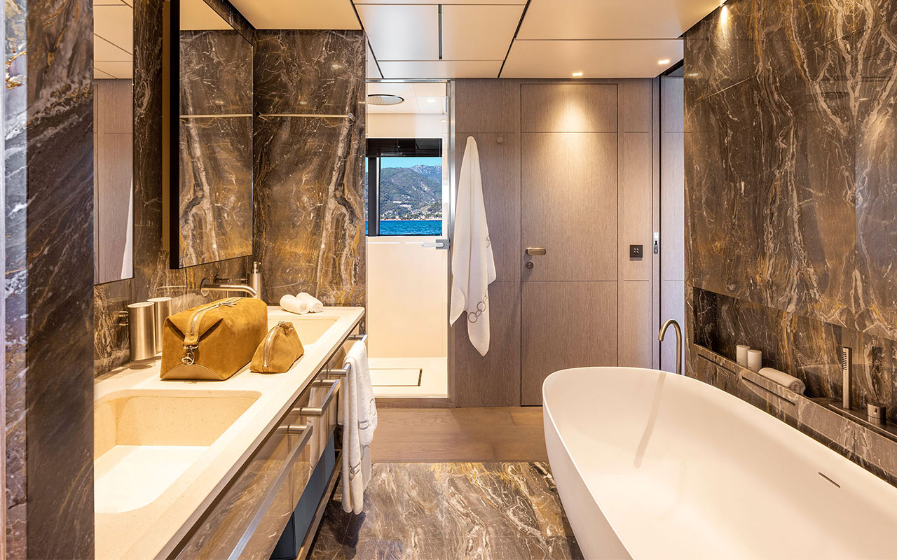 Yacht Brands Custom Line 140 main deck bathroom