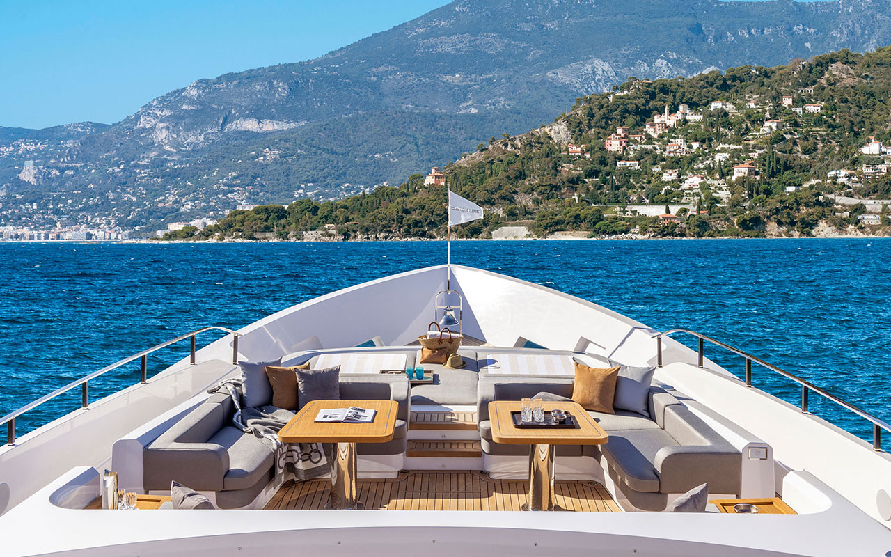 Yacht Brands Custom Line 140 main deck bow lounge