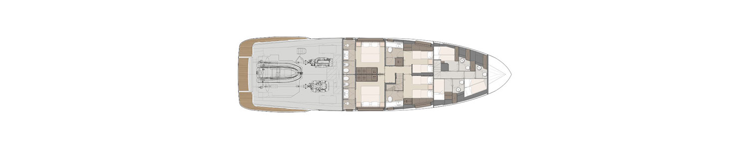 Yacht Brands Custom Line Navetta 30 layout lower deck