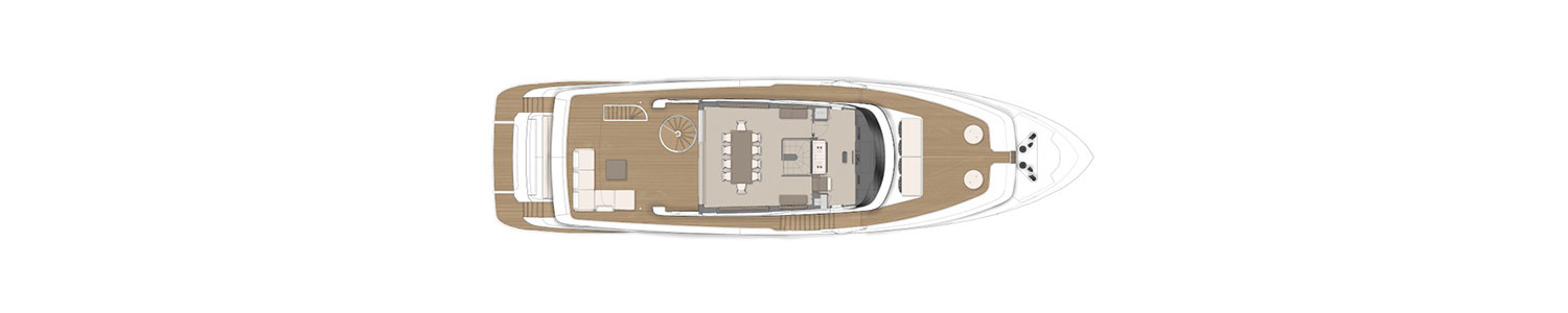 Yacht Brands Custom Line Navetta 30 layout upper deck