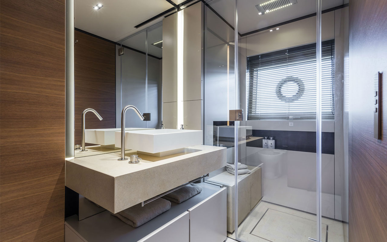 Yacht Brands Custom Line Navetta 33 lower deck bathroom