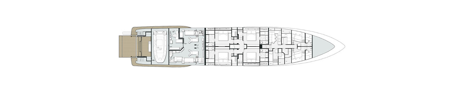 Yacht Brands Custom Line Navetta 42 layout lower deck