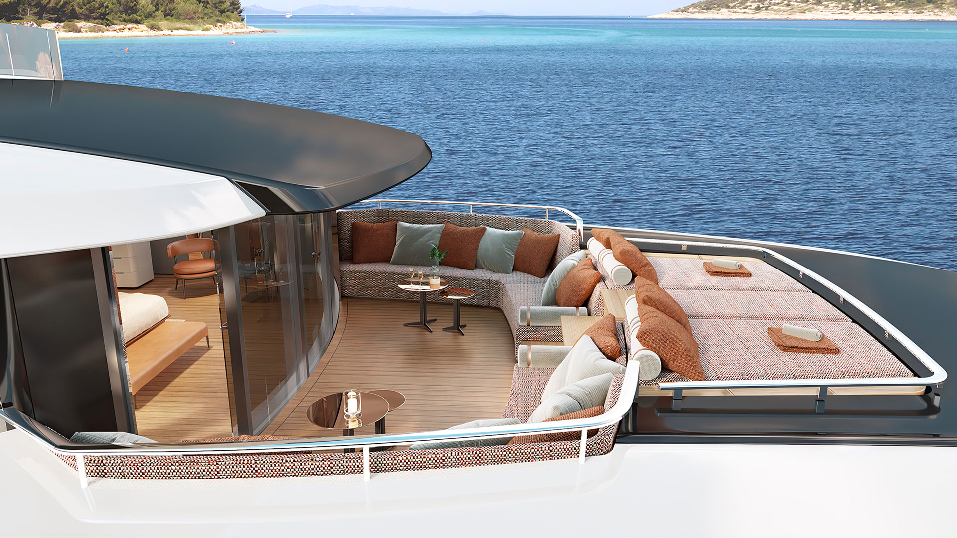 Yacht Brands Custom Line Navetta 50 Project master cabin private balcony