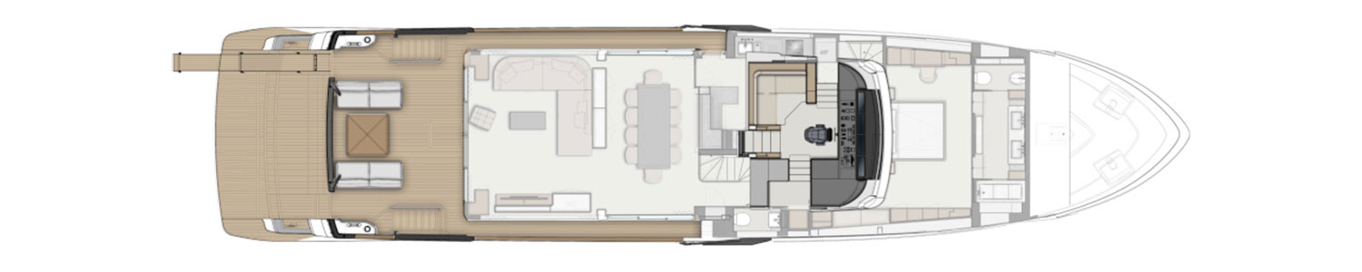 Yacht Brands Ferretti Yachts 1000 Skydeck layout wheelhouse deck