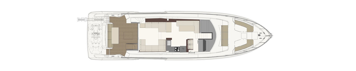 Yacht Brands Ferretti Yachts 670 layout main deck