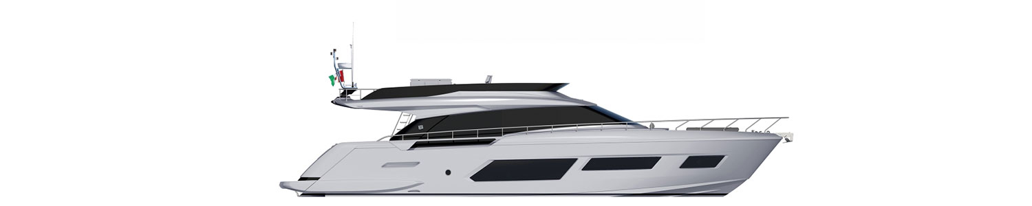 Yacht Brands Ferretti Yachts 670 layout profile