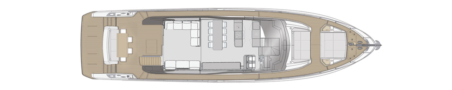 Yacht Brands Ferretti Yachts 720 main deck galley dining