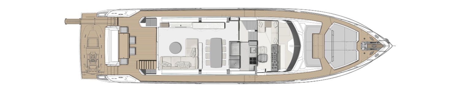 Yacht Brands Ferretti Yachts 780 layout main deck option 2