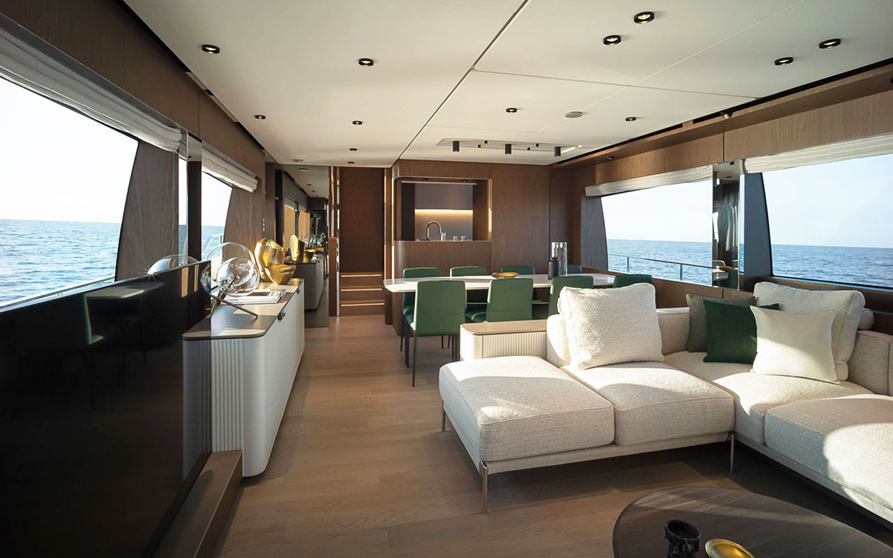 Yacht Brands Ferretti Yachts 780 main deck salon classic