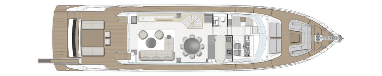 Yacht Brands Ferretti Yachts 860 layout main deck