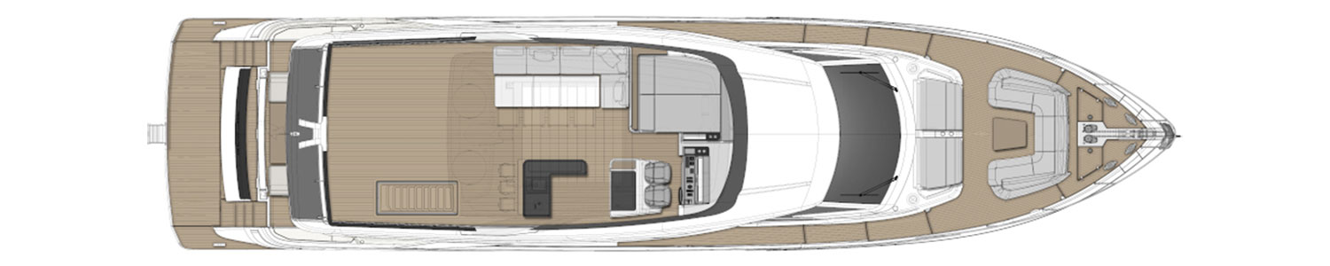 Yacht Brands Ferretti Yachts 860 layout sun deck