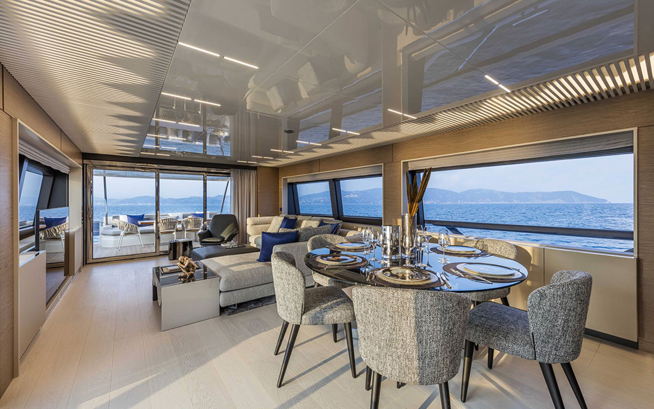 Yacht Brands Ferretti Yachts 920 main deck dining