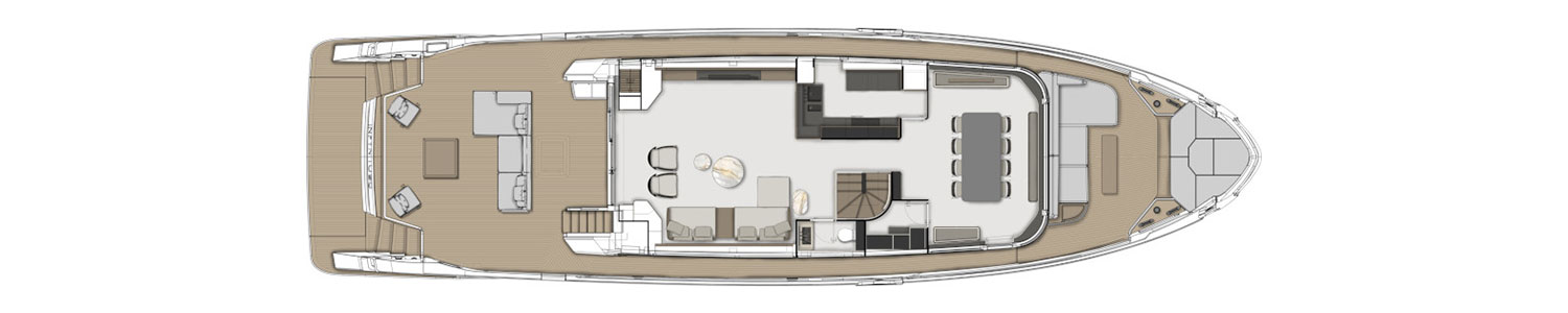 Yacht Brands Ferretti Yachts INFYNITO 90 layout main deck