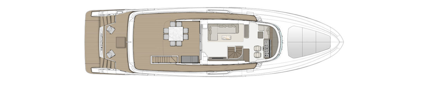 Yacht Brands Ferretti Yachts INFYNITO 90 layout upper deck