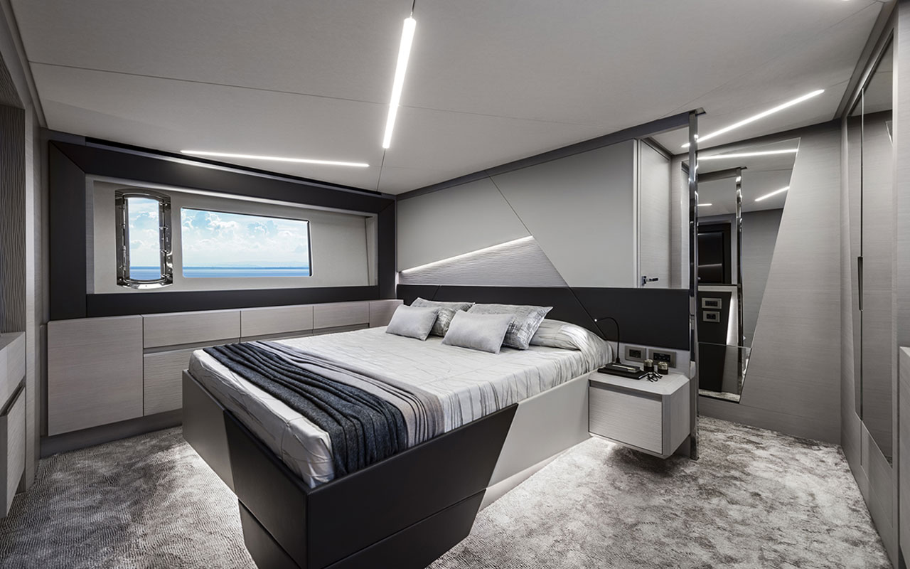 Yacht Brands Pershing 7X lower deck master cabin