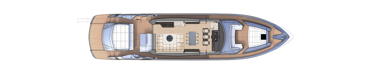 Yacht Brands Pershing 8X layout main deck option 1