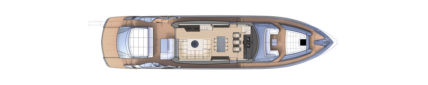 Yacht Brands Pershing 8X layout main deck option 2