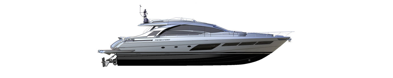 Yacht Brands Pershing 8X layout profile