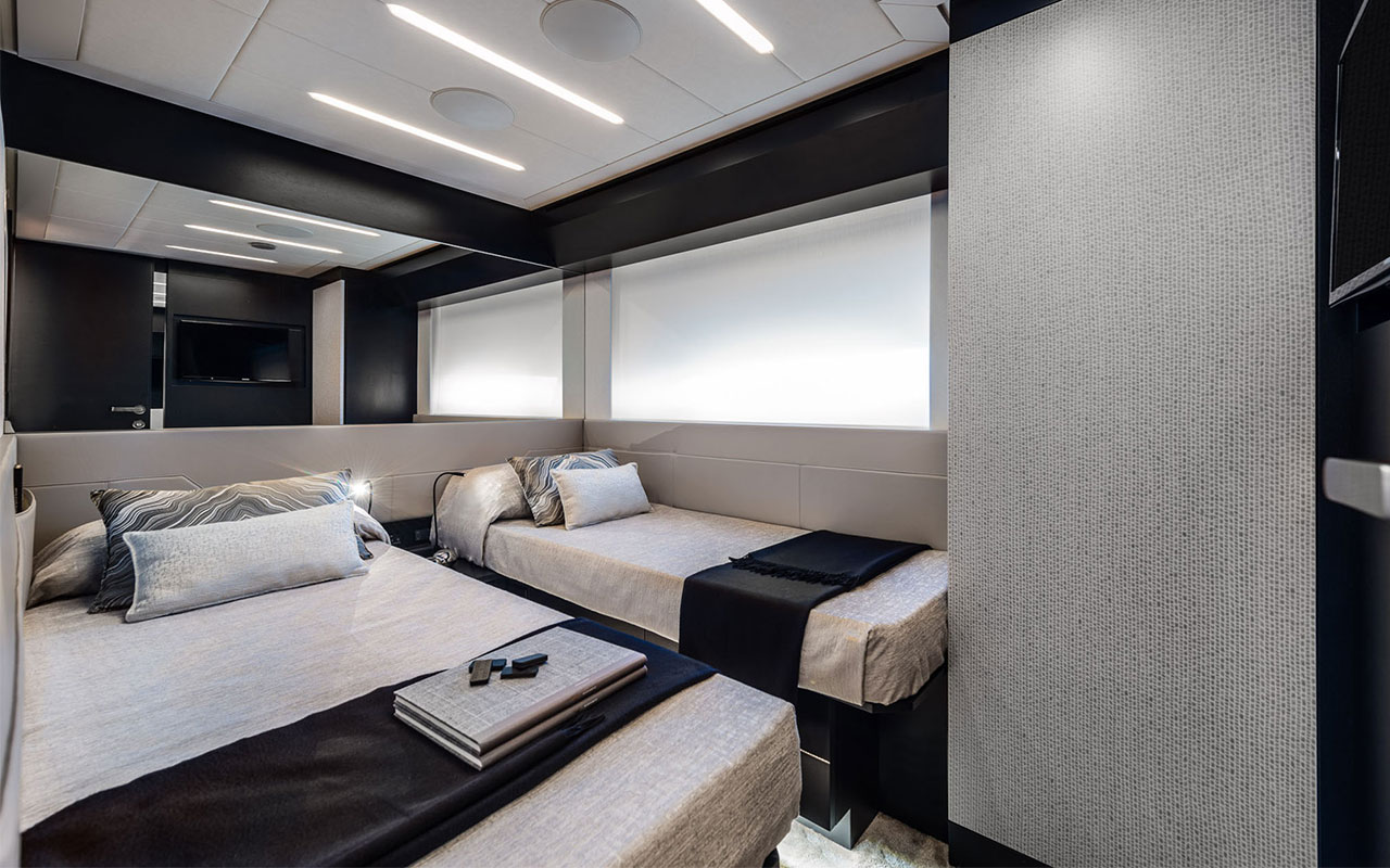 Yacht Brands Pershing 8X lower deck twin cabin