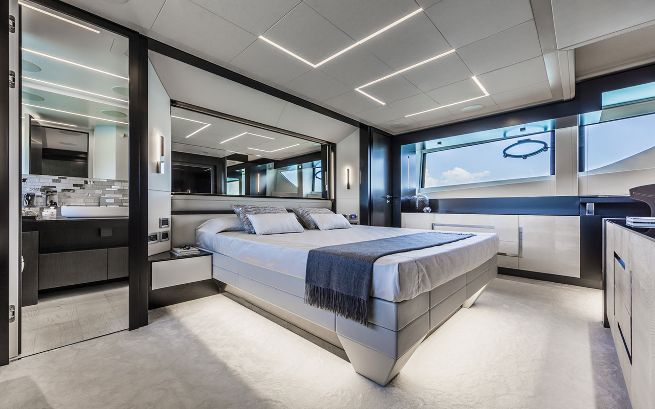 Yacht Brands Pershing 9X lower deck master cabin
