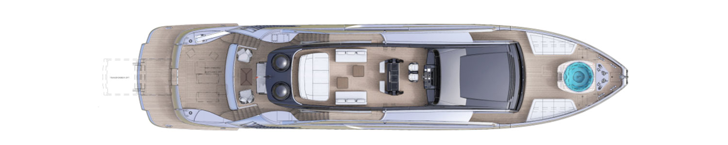 Yacht Brands Pershing GTX116 layout top view