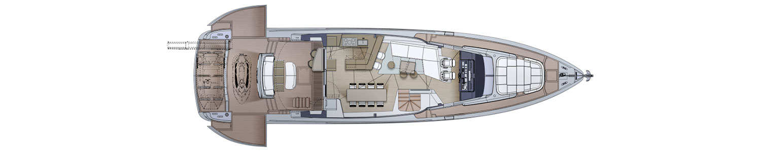 Yacht Brands Pershing GTX80 project layout main deck option 1